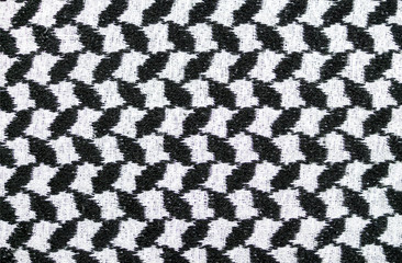 abstract black and white arabic style fabric textile. background, texture.