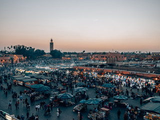 Djemaa el Fna - a famous market place in Marrakech, Morocco