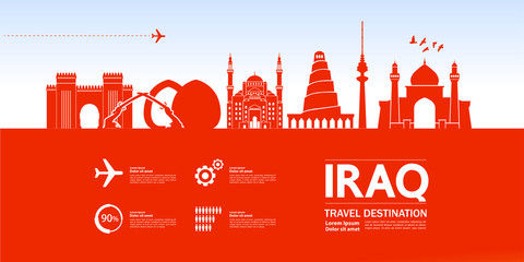 Iraq travel destination vector illustration.