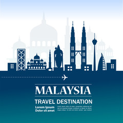 MALAYSIA travel destination vector illustration.