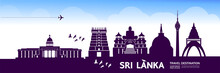 Sri Lanka Travel Destination Vector Illustration.