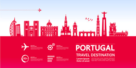 Portugal travel destination vector illustration.