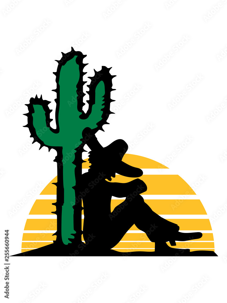 Illustration Stock schlafen sonne wste kaktus mde mexikaner lustig  sdamerika sombrero siesta spanisch hut party feiern spa mustache  schnurrbart clipart comic cartoon design | Adobe Stock