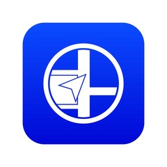 Poster - Map navigation icon digital blue for any design isolated on white vector illustration