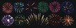 Firework vector background isolated set
