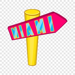 Poster - signpost miami icon in cartoon style isolated on background for any web design