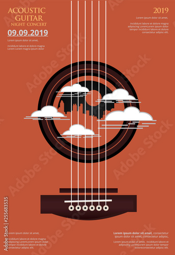Dekoracja na wymiar  gitara-koncert-plakat-szablon-tlo-ilustracja-wektorowa