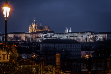 Sticker - Prague castle at night