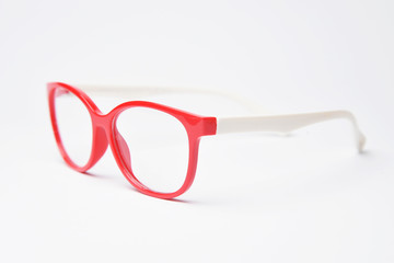 Canvas Print - Side view plastic frame rim for children's glasses. Eyeglasses for children's vision correction.