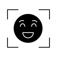 Sticker - Facial recognition glyph icon