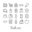 © Dooder - Supermarket. Cute doodle Icons.