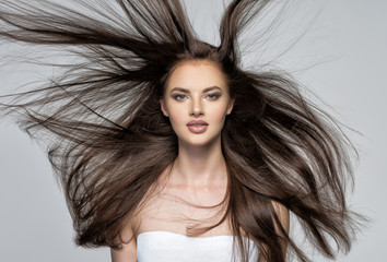 Beautiful woman with long  hair