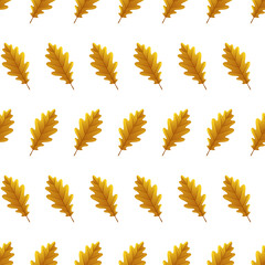 Wall Mural - Seamless pattern with autumn leaves on white background, for any occasion