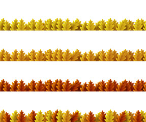 Wall Mural - Autumn leaves border on white background, for any occasion