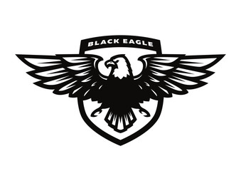 Black eagle logo, symbol, emblem.