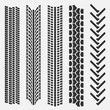 © UA Creative - Set of 5 tire treads. Seamless texture. Vector illustration.