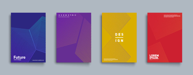 minimal annual report design vector collection. halftone texture cover templates set. eps10 vector.