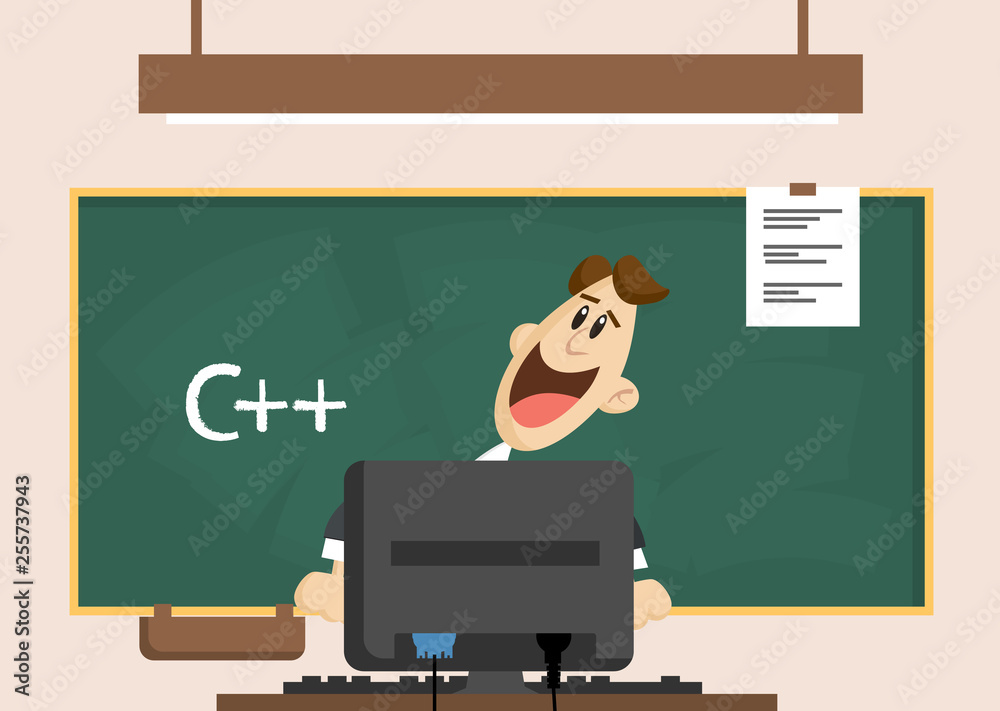 c++ programing language. man in suit a man sitting next to a computer ...