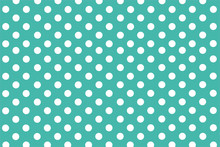 Turquoise Background With Symmetrical White Polka Dots