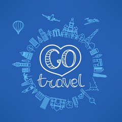 Poster - Go travel concept. vector illustration