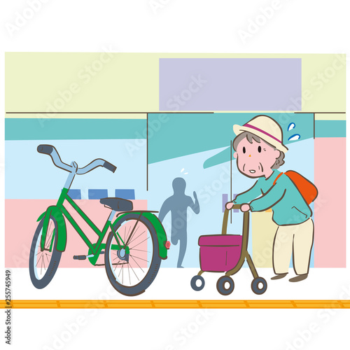 自転車 を 押す イラスト