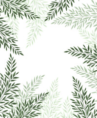  Vector illustration Natural background with green leaves. Fresh green leaves