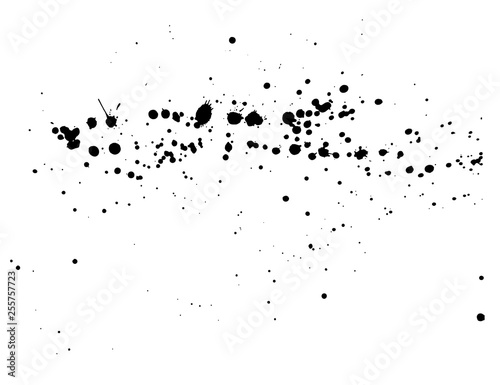 Foto-Schiebegardine Komplettsystem - Abstract black ink splash watercolor, Splash watercolor spray texture isolated on white background. Vector illustration. (von OneyWhyStudio)