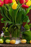 Fototapeta Tulipany - Easter fresh tulips