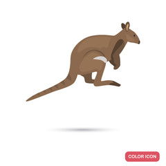 Wall Mural - Kangaroo wallaby color flat icon for web and mobile design