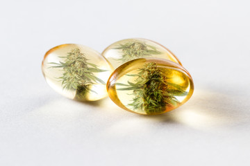 Cannabis oil capsule concept