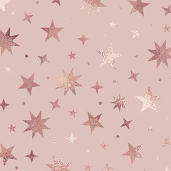 Stars. Rose gold. Elegant vector texture