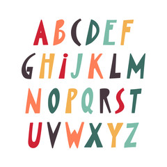 Poster - Vector paper cut colorful trendy uppercase alphabet