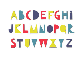 Aufkleber - Vector fun papercut colorful uppercase alphabet