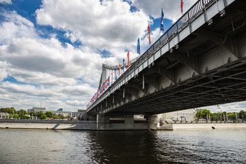 Krymsky bridge in Moscow, Russia