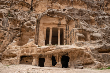 Poster - Stone carved temples in Little Petra in Jordan