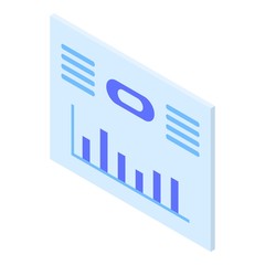 Poster - Diagram bar panel icon. Isometric of diagram bar panel vector icon for web design isolated on white background