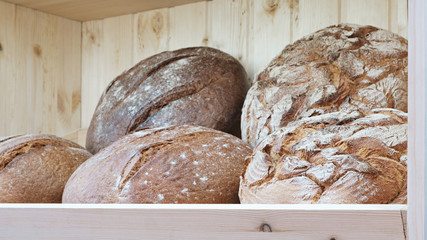 Poster - breads on the shelf in the bakery