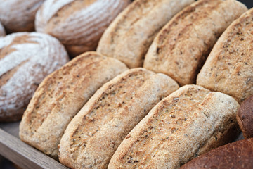 Poster - breads on the shelf in the bakery