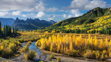 Fototapeta Natura - Autumn at Silver Jack Reservoir near Ridgway Colorado  Rocky Mountains