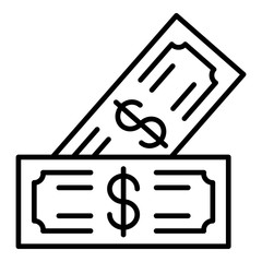 Poster - Dollar cash icon. Outline dollar cash vector icon for web design isolated on white background