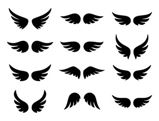 Wall Mural - Wings logo set. Vector