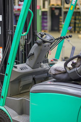 Wall Mural - steering and cab of forklift with levers. in stock