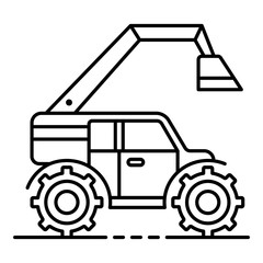 Canvas Print - Modern farm excavator icon. Outline modern farm excavator vector icon for web design isolated on white background