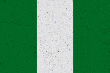 Wall Mural - Nigeria flag on concrete wall