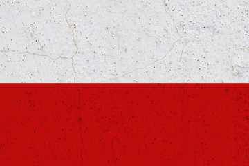 Wall Mural - Poland flag on concrete wall