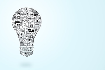 Poster - Circuit lamp on white background