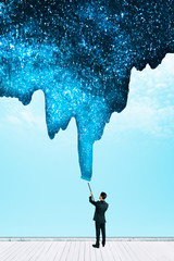 Poster - Businessman drawing sky
