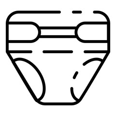 Poster - baby diaper icon. outline baby diaper vector icon for web design isolated on white background
