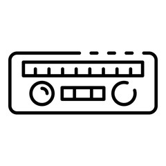 Poster - Car radio icon. Outline car radio vector icon for web design isolated on white background