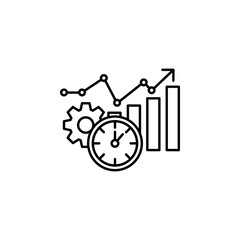 Aufkleber - Time management, analysis, analytic, data, efficiency, information icon. Element of time management icon. Thin line icon for website design and development, app development